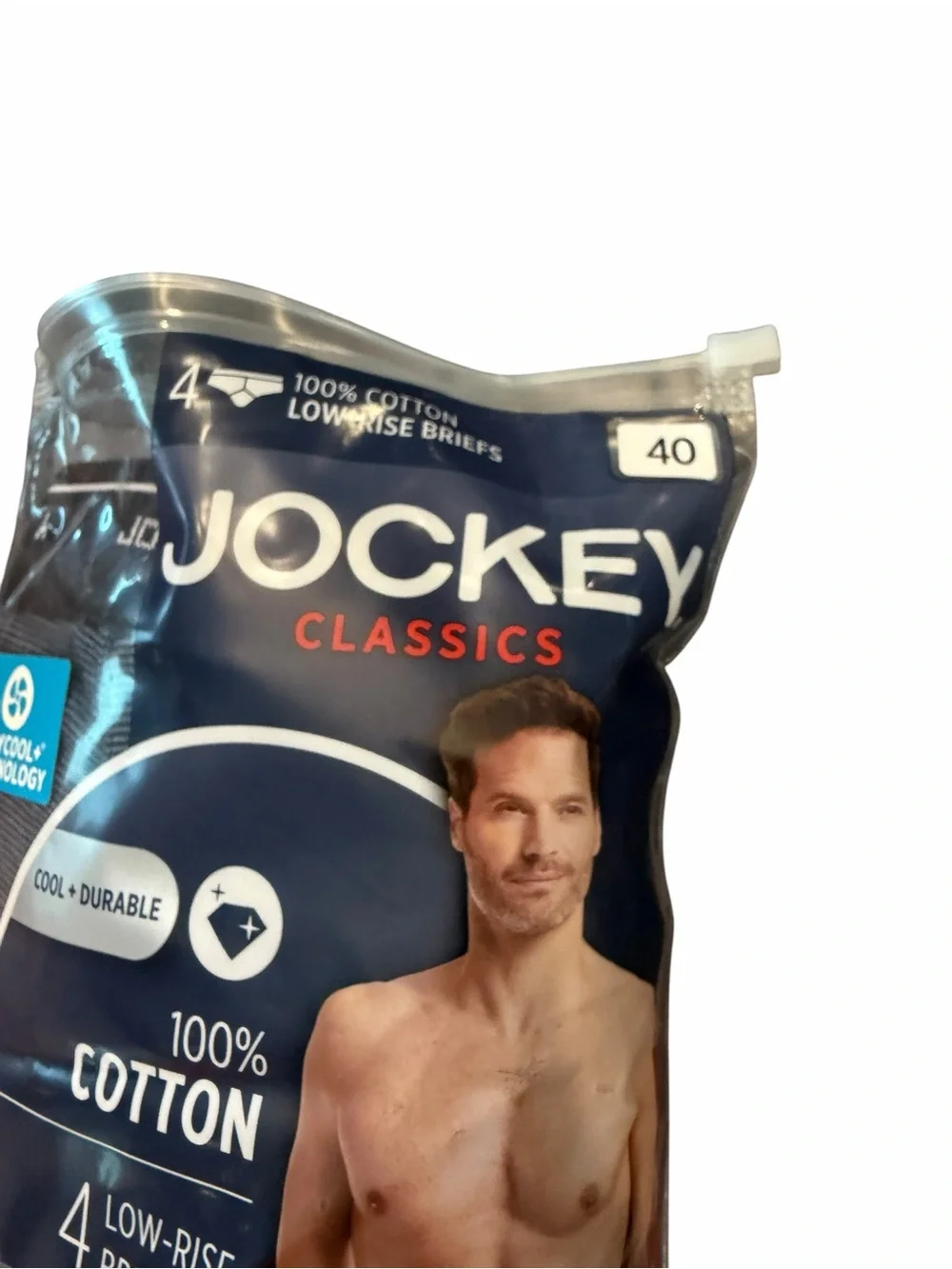 JOCKEY Men's Classic Low-Rise Briefs Underwear 4 Pair Size 40 NEW Dark Stripes